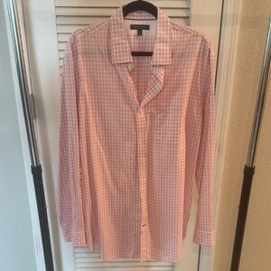 Banana Republic Men's Pink Gingham Button-Down Shirt
